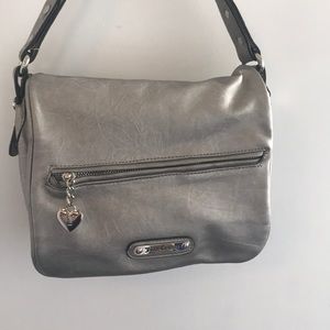 Juicy couture silver metallic over shoulder bag
